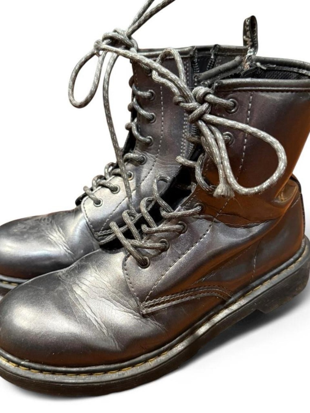 Dr. Martens 1460 Metallic Silver Leather Boots